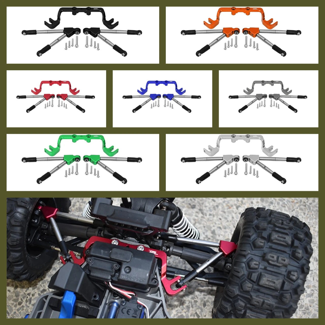

GPM Alloy Front Tie Rods With Stabilizer For C Hub For TRAXXAS 1/10 4WD Hoss 4X4 Vxl 3S