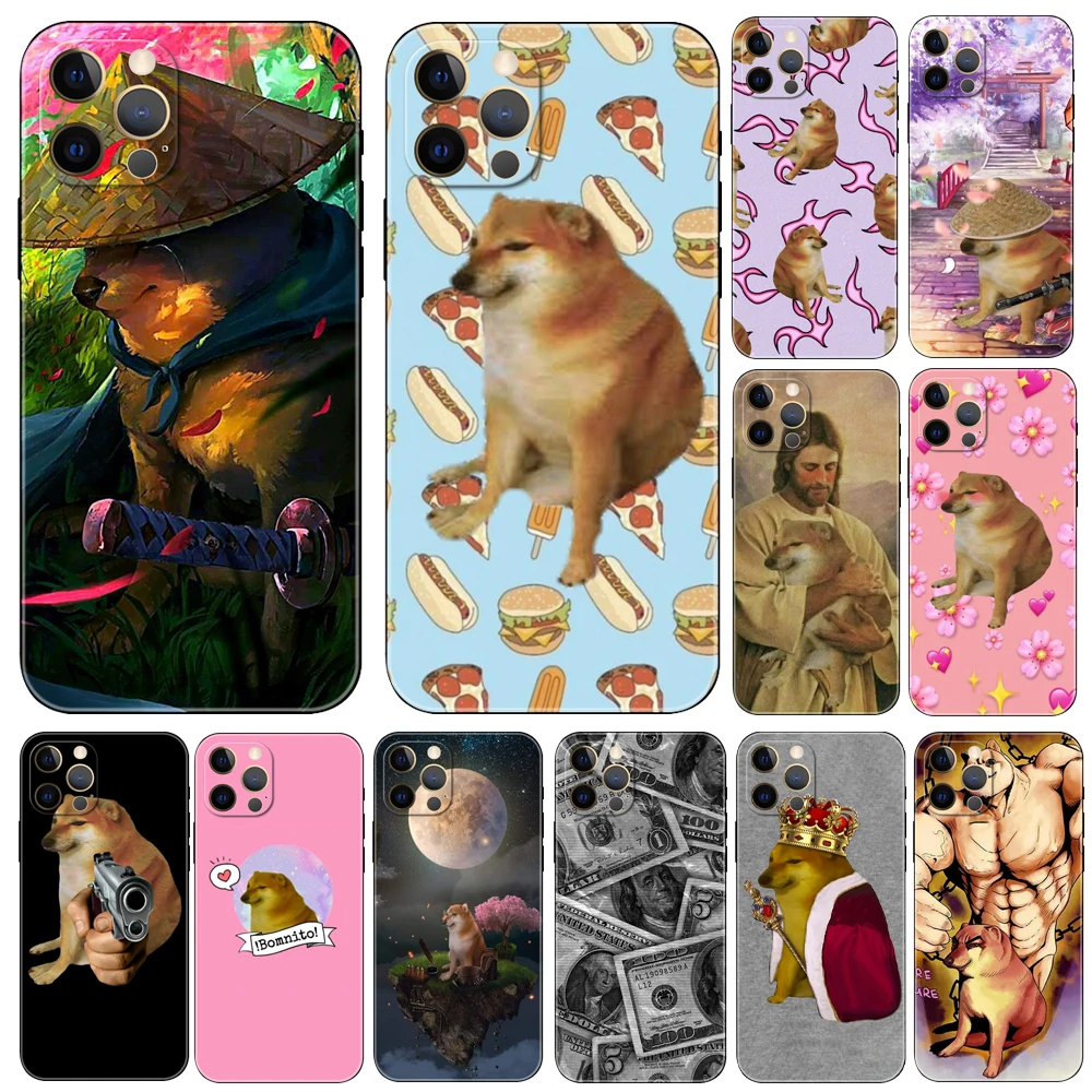 Doge Dog Cheems ，phone case for iphone，14 2020se 6 6s 7 8 plus x 10 XR XS 11 12 13 mini pro MAX soft black tpu back cover