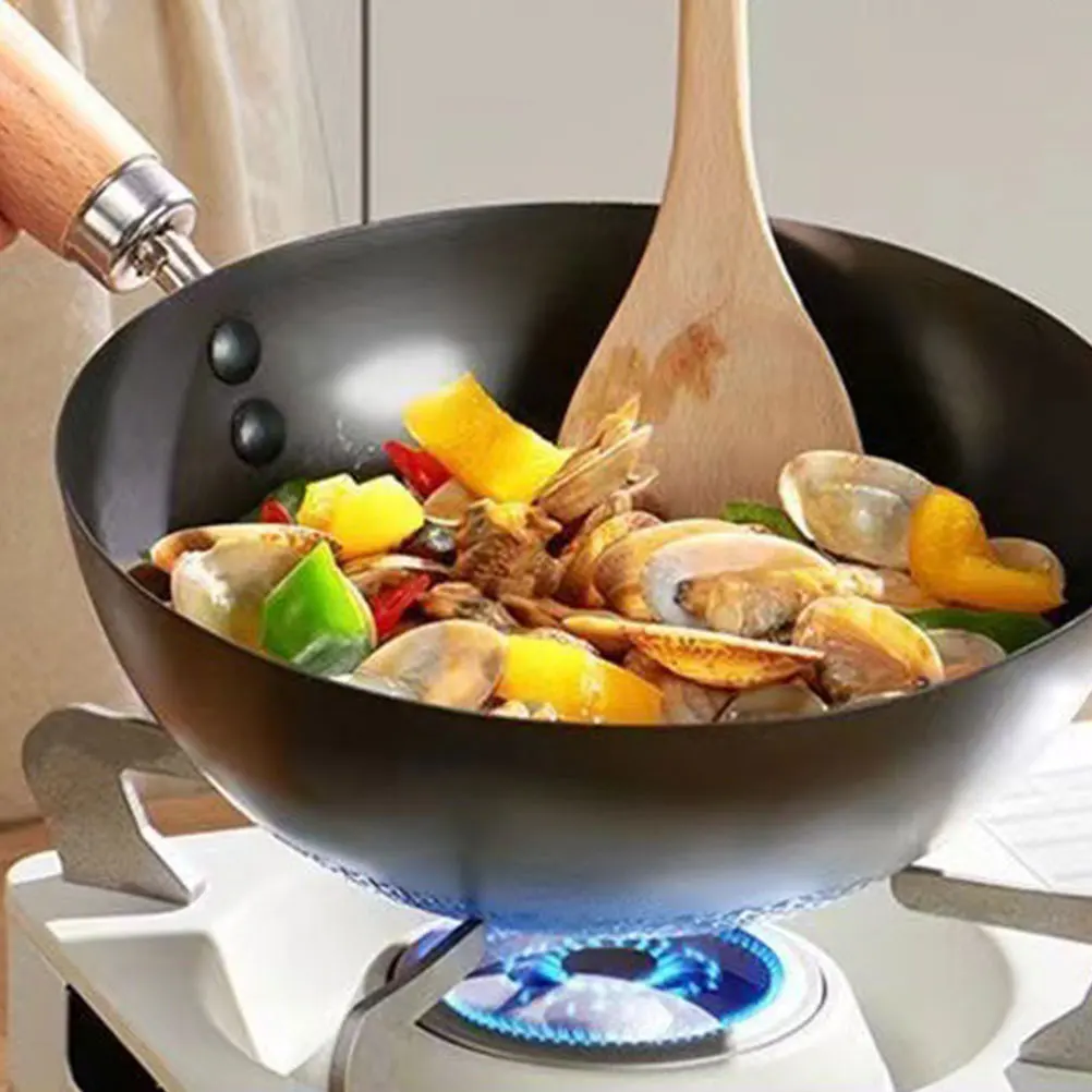 

Flat Bottom 24cm Non Coated Small Fry Pan for Electric Stove Gas Cooker Home Kitchen Gas Stove Wok Use Cooking Pot