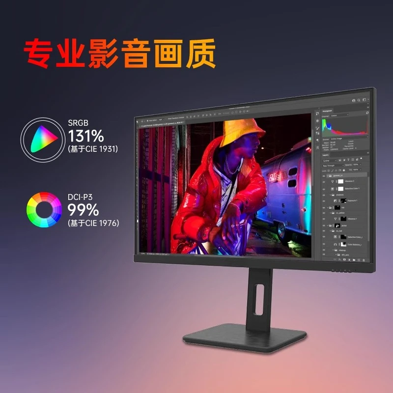 Tela vertical do monitor de design do computador desktop LCD de alta definição de 27 polegadas 4K