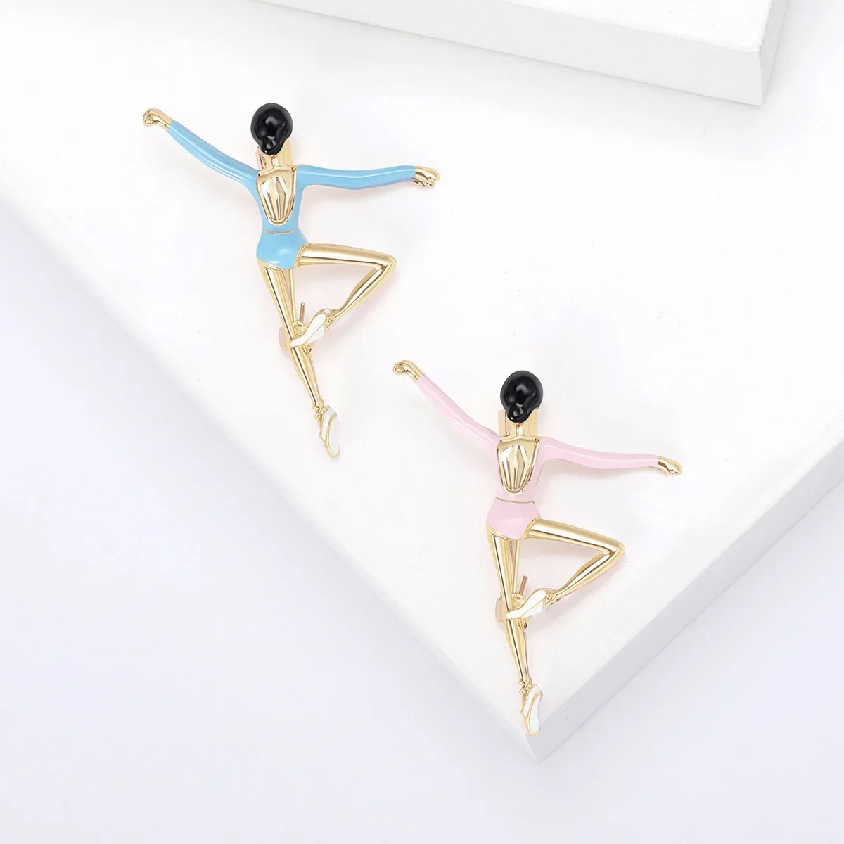 Women Brooches Elegant Ballet Dancer Lapel Pins 2-color Enamel Pin Classy Jewelry Accessories For Clothing