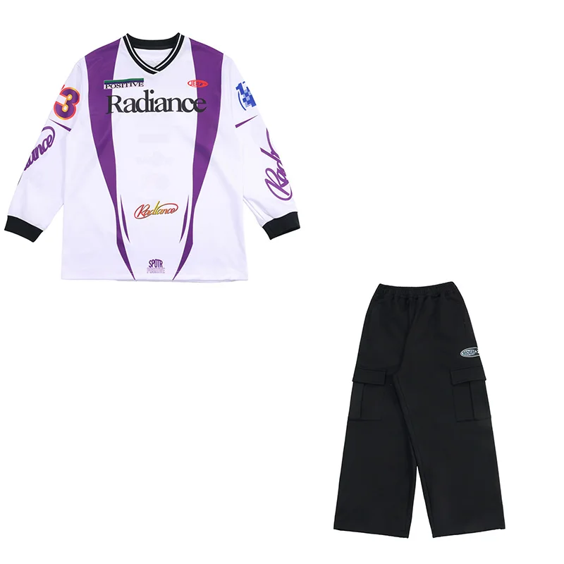 Lose Langarm Top Cargo Pant Kleidung Hip Hop Dance Performance Street Dance Jungen Jazz Dance Kostüme Bühne Kleidung DN22098