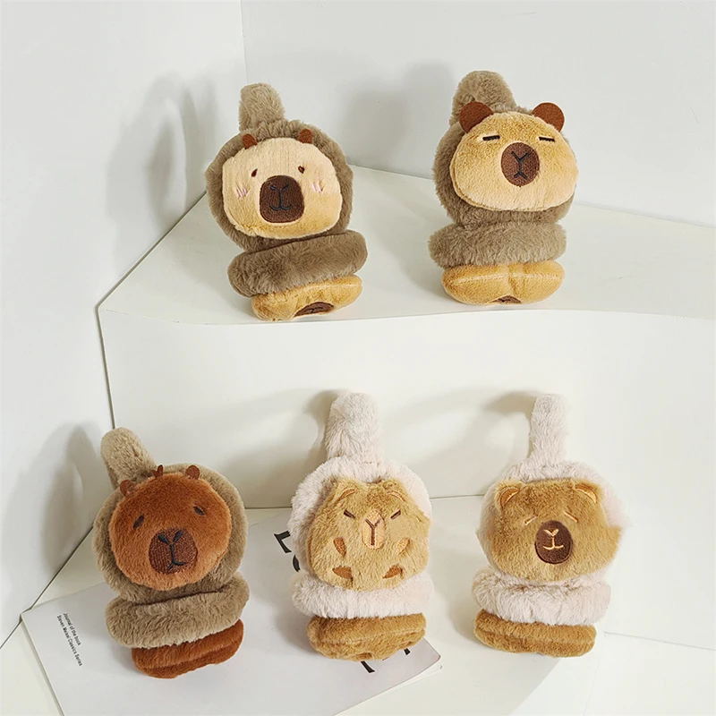 Winter Thickened Capybara Guinea Pig Plush Ear Muffs Students Outdoor Cycling Warm Windproof Cold Ear Warmer Plush Earmuffs