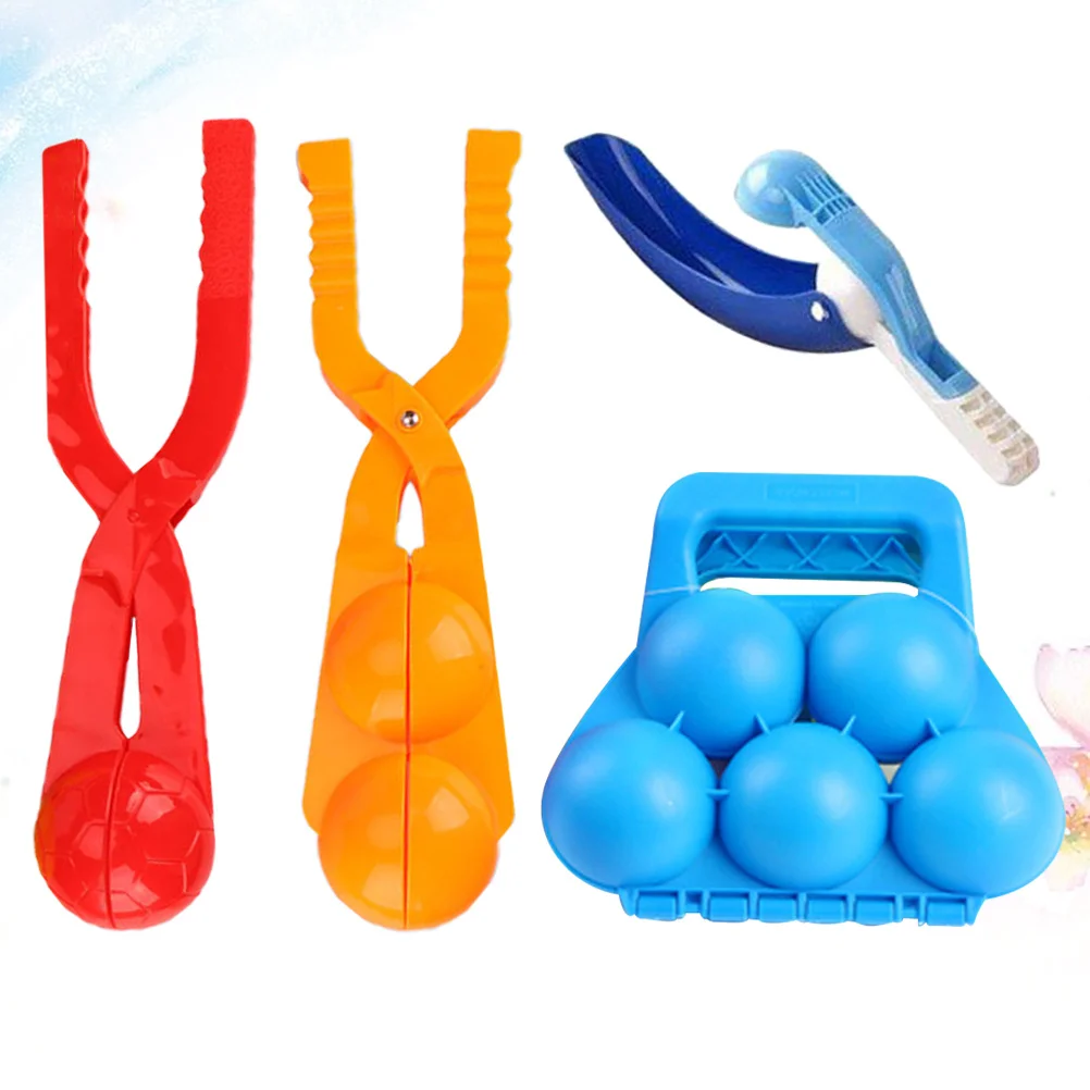 4Pcs Maker Round Snow Ball Pliers Comfortable Non-Slip Maker Outdoor Winter Sand Mud Bath Bombs