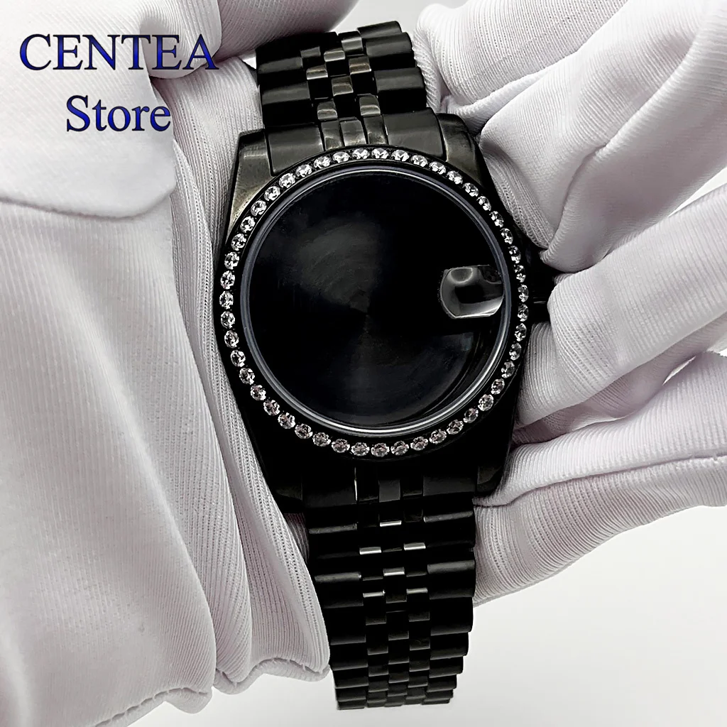 RICHUS 블랙 시계 케이스, 사파이어 유리, 다이아몬드 타입에 맞는 NH35, NH36, ETA2824, Miyota8215, 자동 무브먼트, 36mm, 39mm