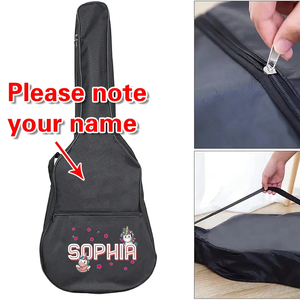 Personalized Customized Name Guitar Bag Waterproof Nylon Pack Comfortable Handle Carry Bags 36-41inch Dustproof Guitar Case
