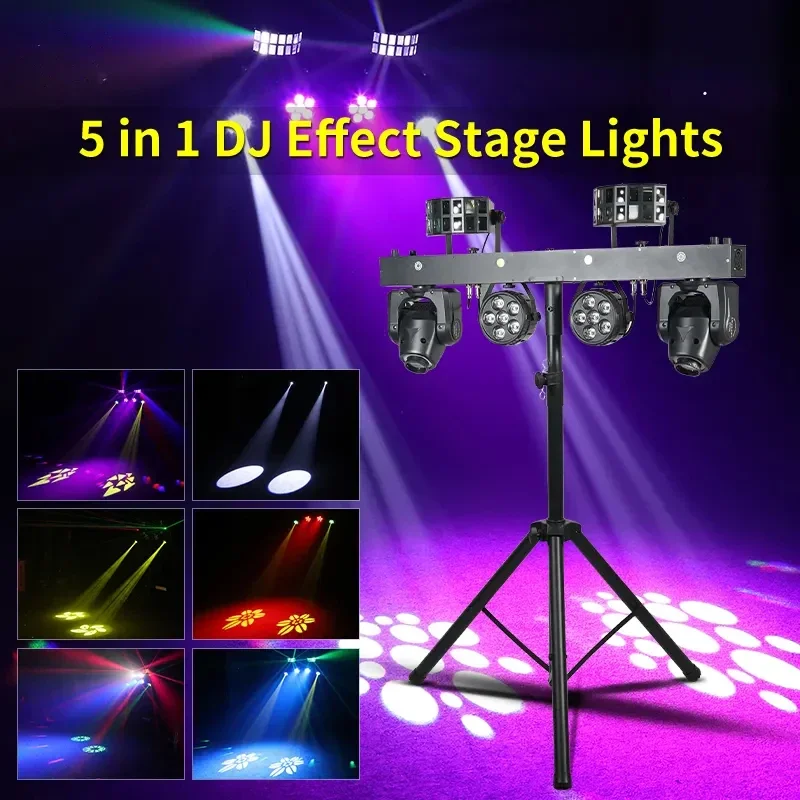 Stage Lights Stand System DMX Bar Spot Lighting RGBWA 5in1 Club Moving Head Par Effect Strobe Disco Laser Light LED