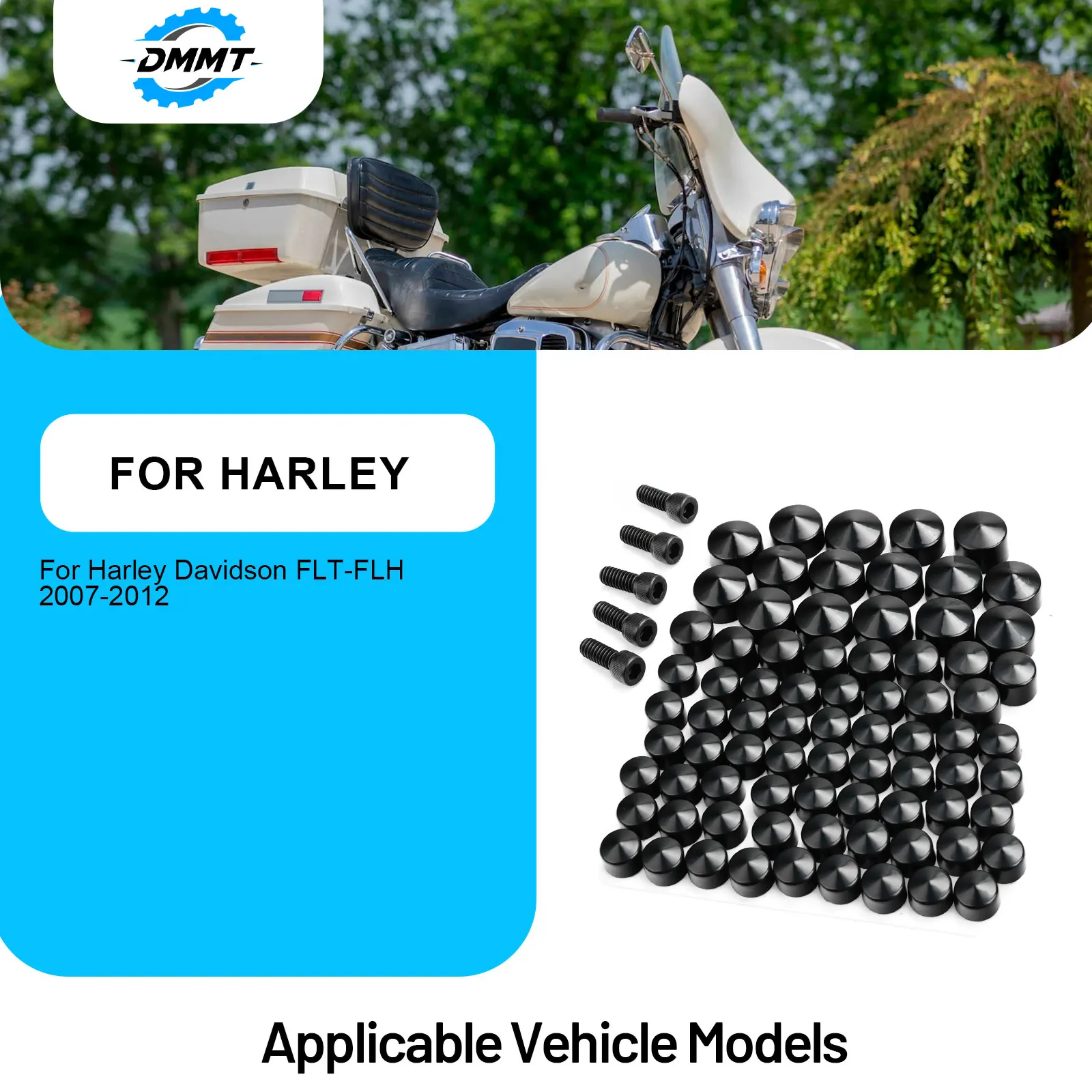 

Motorcycle Bolt Cover Caps Kit Motorcycle bolts For Harley Davidson FLT-FLH 2007-2012 75pcs-5 bolts Motorcycle Bolt Covers Head