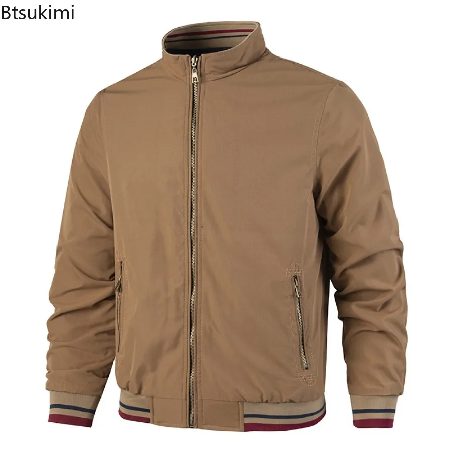 Spring Autumn Men Jackets New Double Sided Wear Stand Collar Casual Jacket Youth Trend Jacket for Men Clothing Bomber Jacket