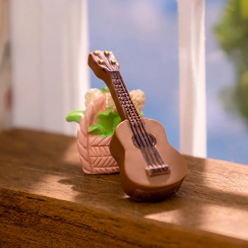 Mikro landschaft kreative Simulation Gitarre Musik instrument Mini Modell Puppenhaus Dekoration Zubehör Miniatur Ornamente