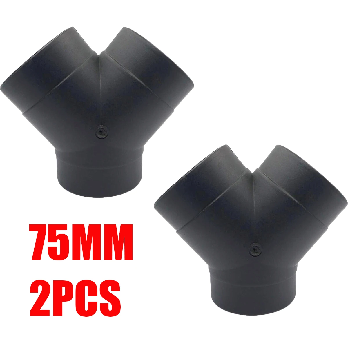 2pcs Air Vent Outlet Air Diesel Parking Heater Ducting 75mm Y Piece Elbow Bend Pipe Exhaust Connector 3 Outlets For Car Caravan