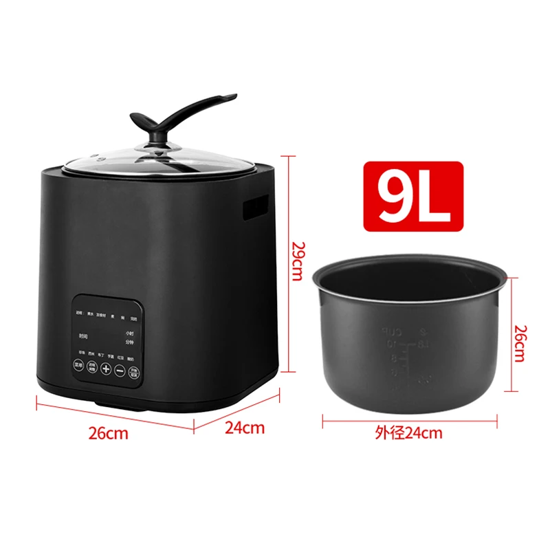 9L بوبا بوتاجاز 1300 وات معدات مخزن شاي حليب اللؤلؤ وعاء طبخ تجاري غير لاصق مضاد للتجاوز ومسلط 110 فولت 220 فولت