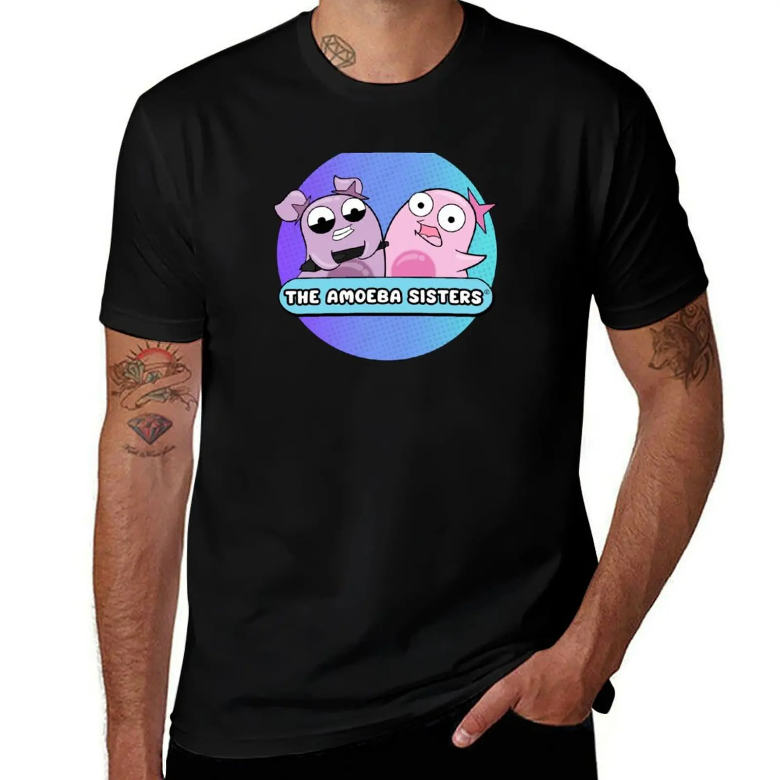 

Amoeba Sisters Logo T-Shirt Funny t-shirt shirts graphic tees shirts graphic blue archive mens t shirt
