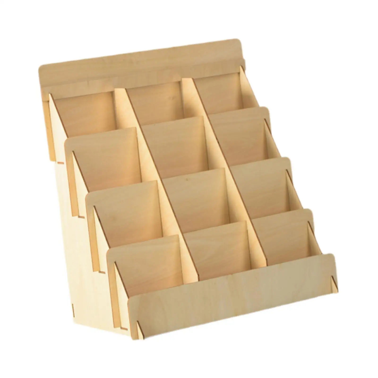 Four Tier Wooden Greeting Card Stand Large Display Shelf Organizer for Stickers Home Office Retail view 2