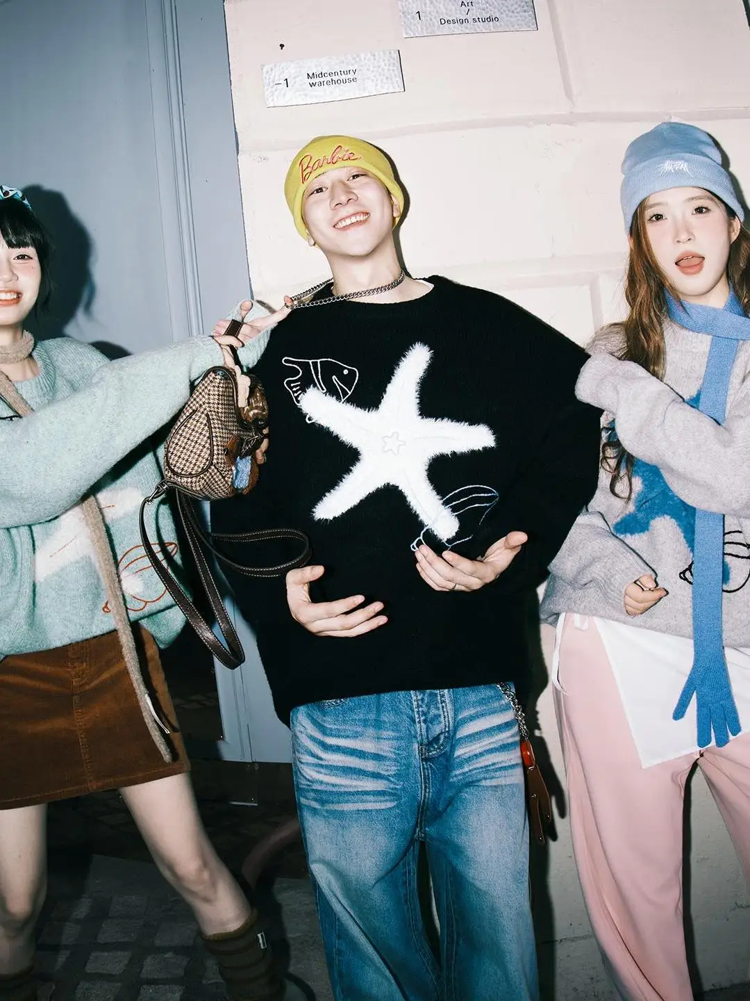 

Мужской свитер American High Street Sle Star с вышивкой, круглым вырезом, свободного кроя, повседневный, удобный топ