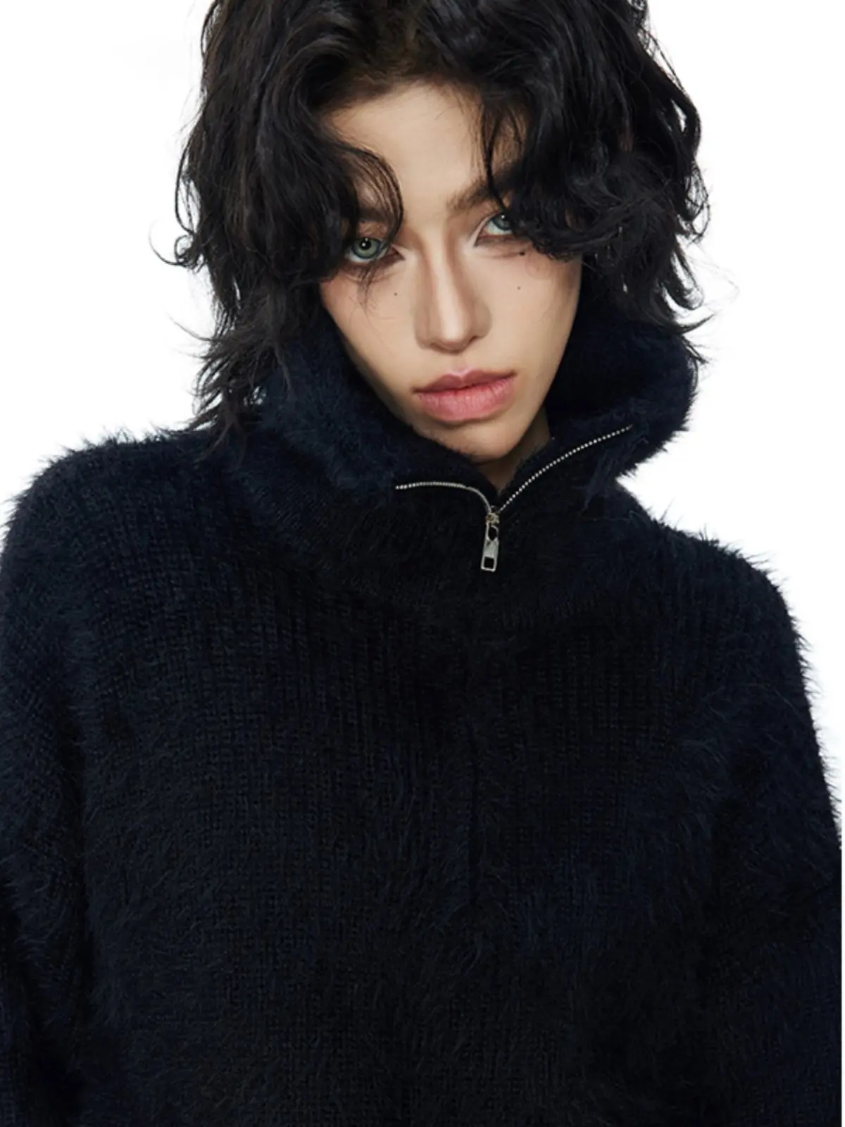 

Fur Collar Pullovers Green Mens Business Office Skin-Friendly Cashmere Italian Slim Elegant Mature High-End Exquisite Autumn Top