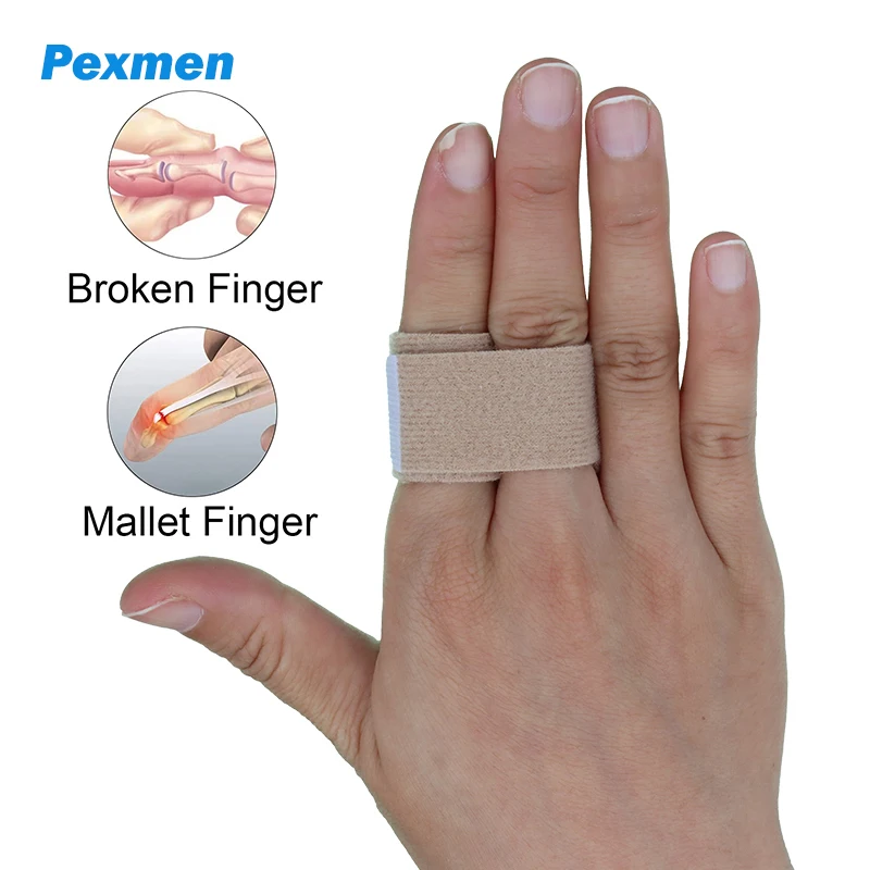 Pexmen 1/2/5/10Pcs Finger Buddy Wraps Finger Tapes for Broken Sprained Fractured Finger Finger Straps for Jammed and Swollen