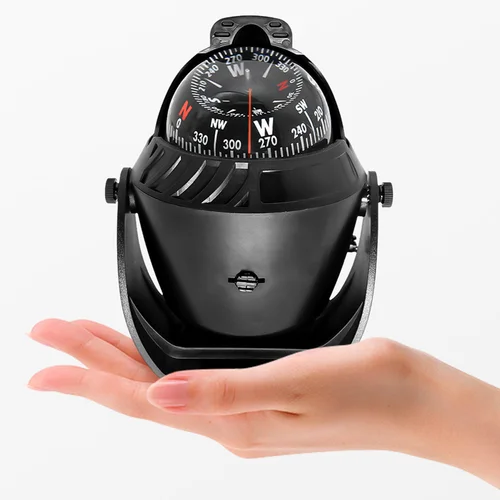 Brújula náutica impermeable, brújula para barco marino pivotante de mar con luz nocturna LED electrónica para posicionamiento de navegación marina