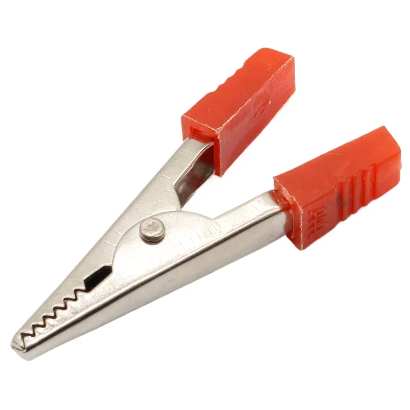 10pcs red/black 5cm Metal Alligator Clips Test Clips, Electronic Product Test Clips With Solder Ports
