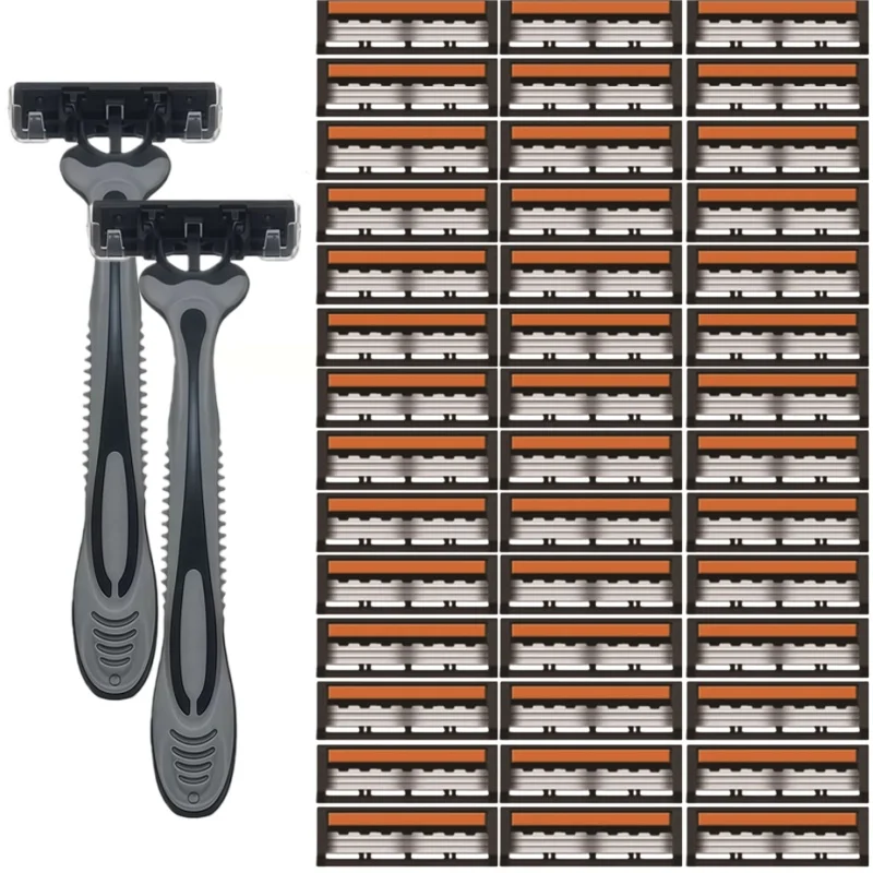 

Бритва, новый дизайн, мужская бритва для бритья, трехслойная бритва, многоразовая бритва, импортное лезвие