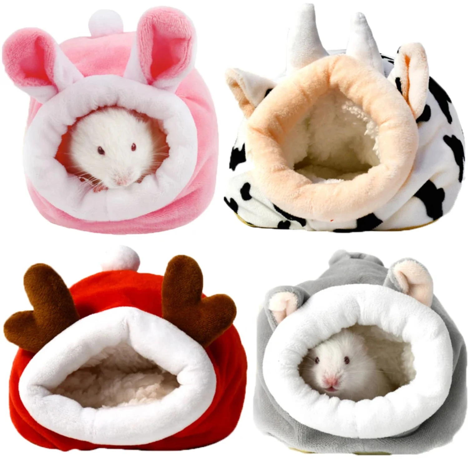 Warm and Cozy Soft Velvet Winter Hammock Nest Bed - Cozy and Comfortable Shelter for Small Pets like Guinea Pigs, Hamsters, Rats