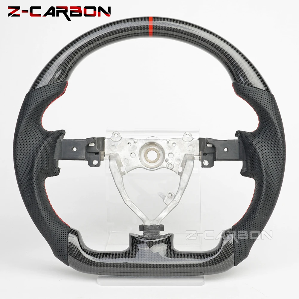

Carbon Fiber Steering Wheel Perforated Leather For Toyota FJ Land Cruiser 2004-2017 Customized Steering Wheel Red Stitching