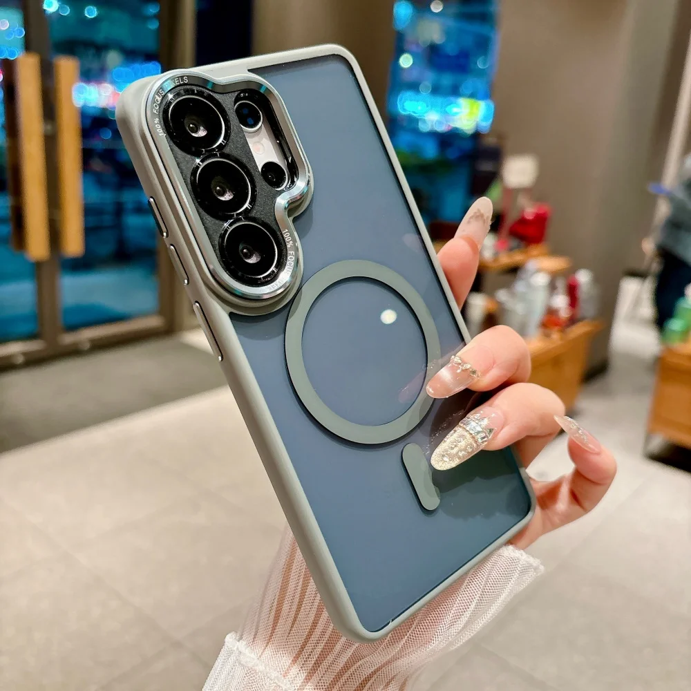 Luxuriöse magnetische kabellose Ladehülle für Samsung S26 S25 S24 Ultra S25 Plus mit MagSafe und transparentem Linsenschutz – Detail 12