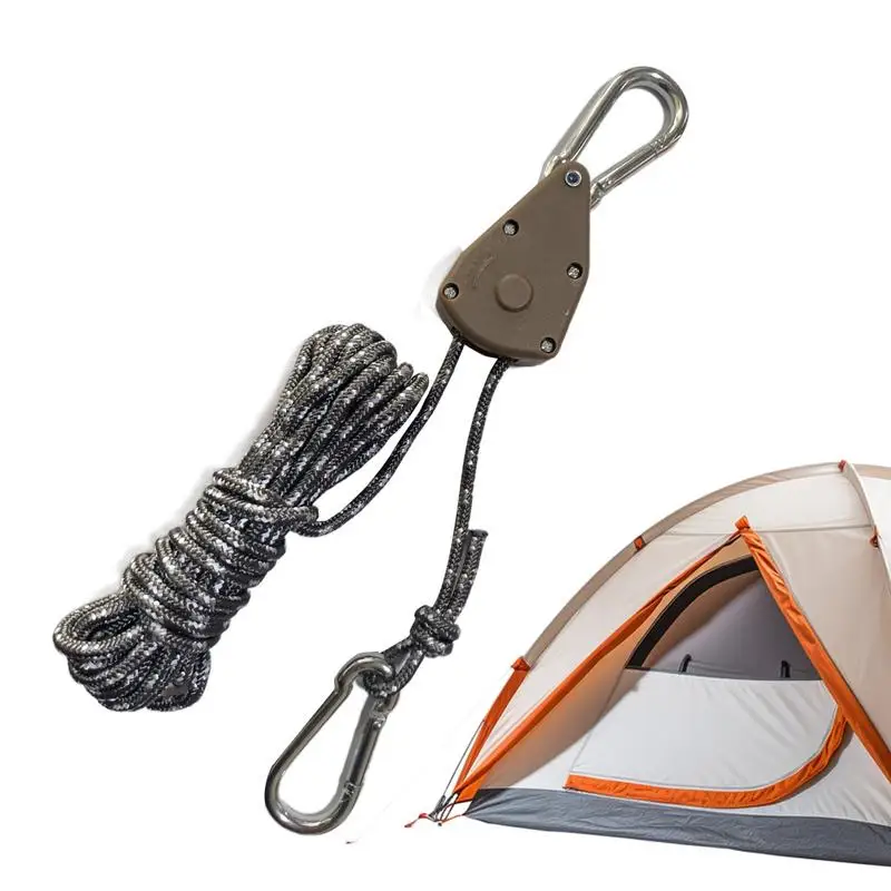 

Camping Tent Rope Heavy Duty Camping Rope Camping Cord Weatherproof Hiking Rope Adjustable Strong Rope With Pulley Tent Rope