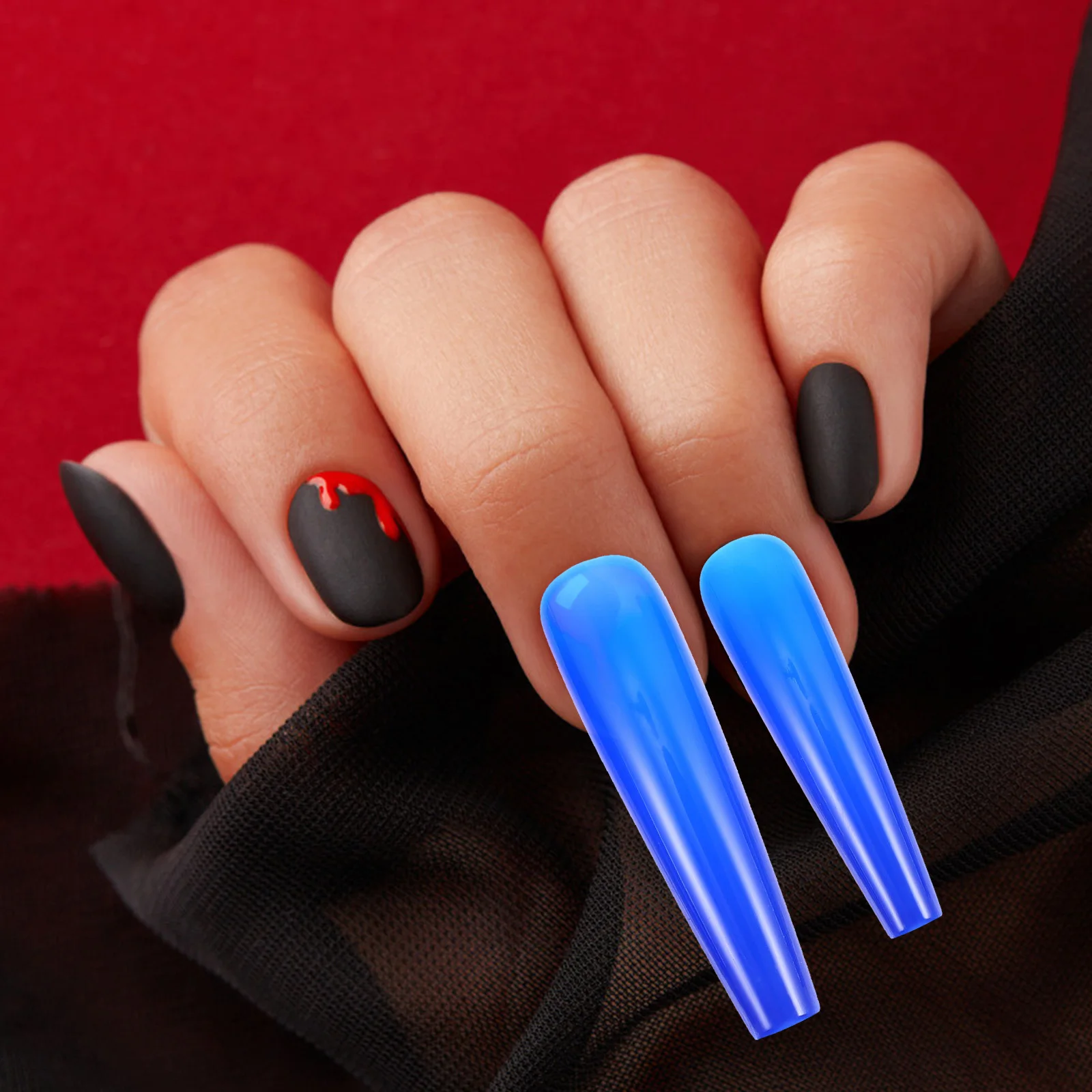 

48Pcs Long Pure Color Ballet False Nail Tips Artificial Nails DIY Nail Art Salon Fake Nails for Party Wedding Ballet Fingernails