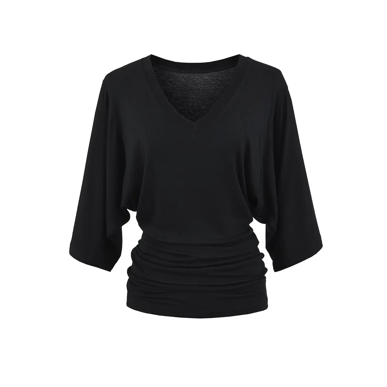 Minceur v-ne 3/4 Sve t-shirt Dr femmes coupe ample jupe ort ceinturée tenue décontracté saison d'été origine chinoise