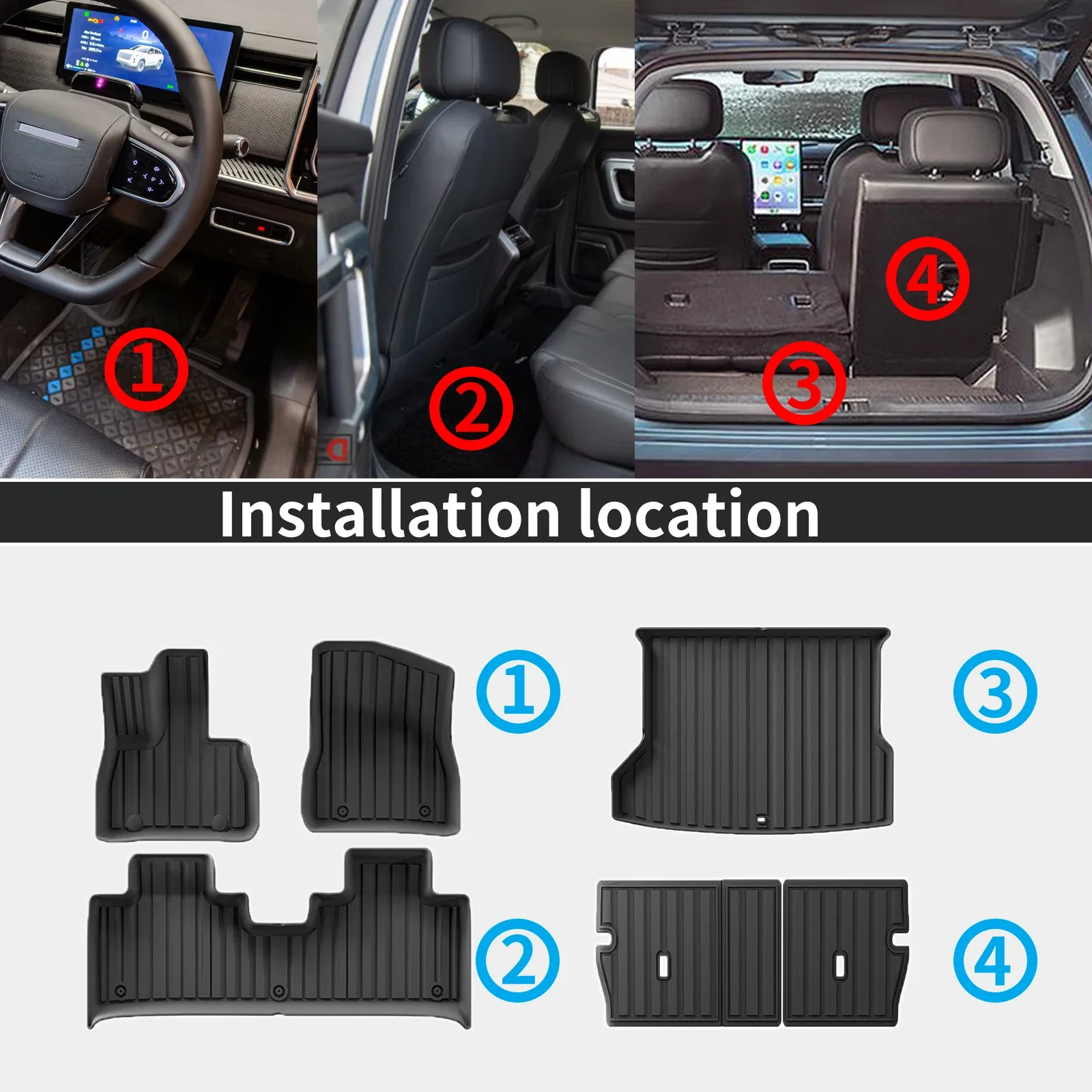 for BYD Leopard TAI 7 Leopard 7 2025 2026 LHD Non-Slip Easy Clean Dustproof TPE Car Floor & Trunk Mats (Not For RHD)
