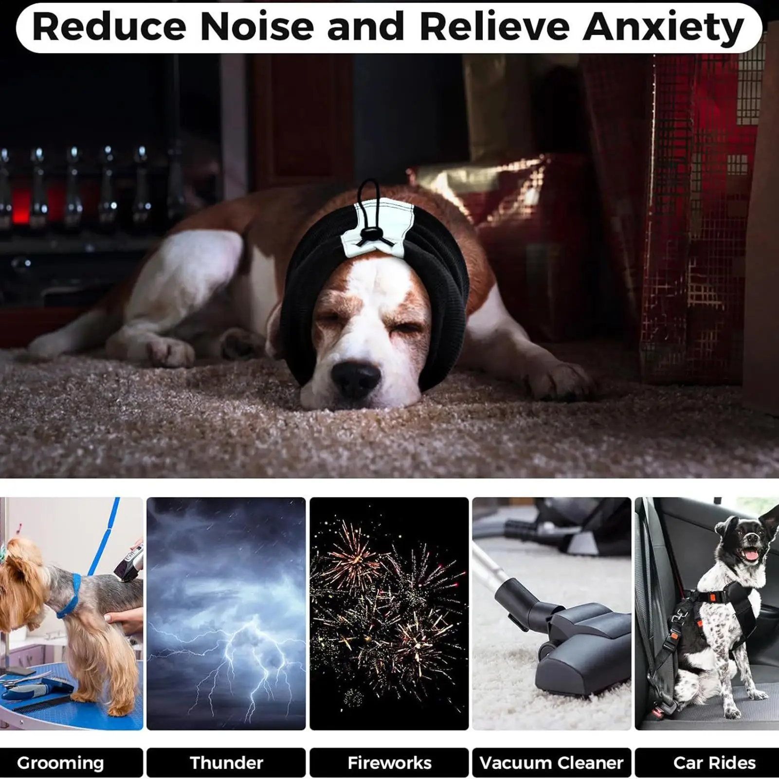 

Наушники с шумоподавлением для собак, удобные эластичные наушники для головы собаки, защита для ушей домашних животных, успокаивающая толстовка с капюшоном для больших домашних животных, сушка