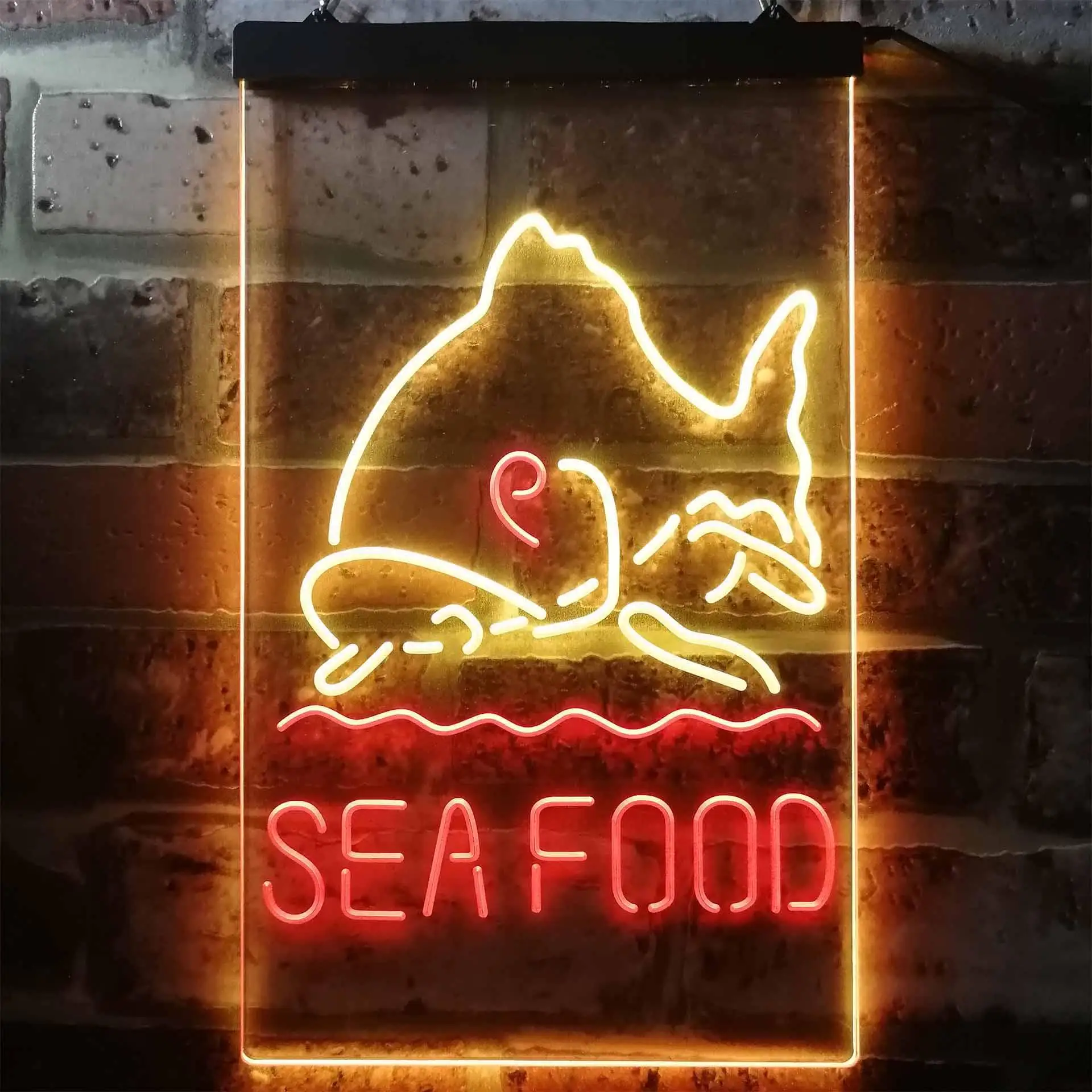 

SEAFOOD, with Fish Dual Color Led Neon Sign st6-i2070