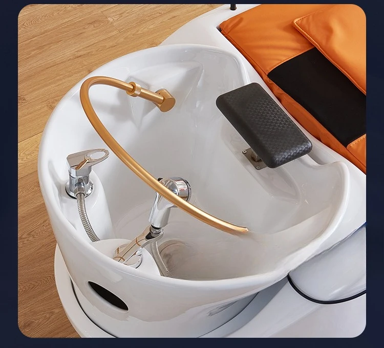 Automatic electric massage widened shampoo bed barber shop special hair flush