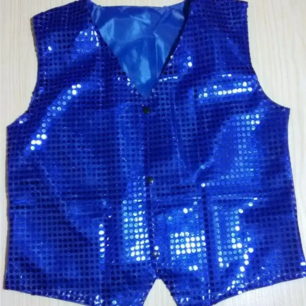 Sequined Design Sequined Vests Dressy Look New Style Dance Costume Street Dance Boys Girls Hip-hop Waistcoats Children Wear