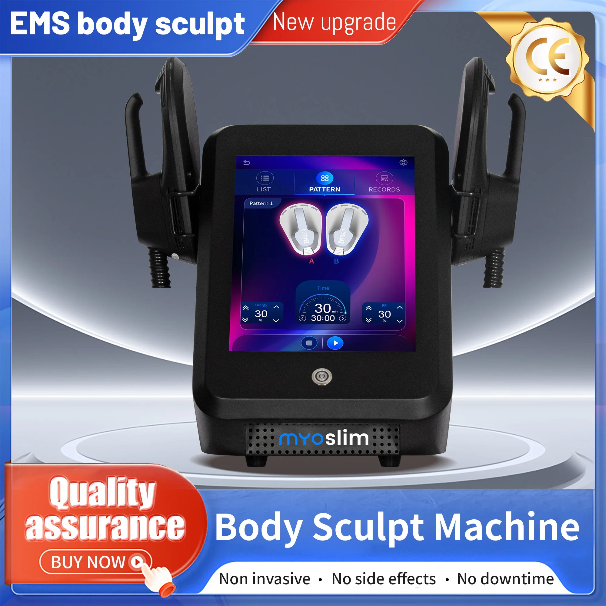 

6500W 200HZ Roller EMS Body Sculpt Machine RF Sculpting Weight Loss Electromagnetic Slimming Muscle Stimulation Massager MYOslim