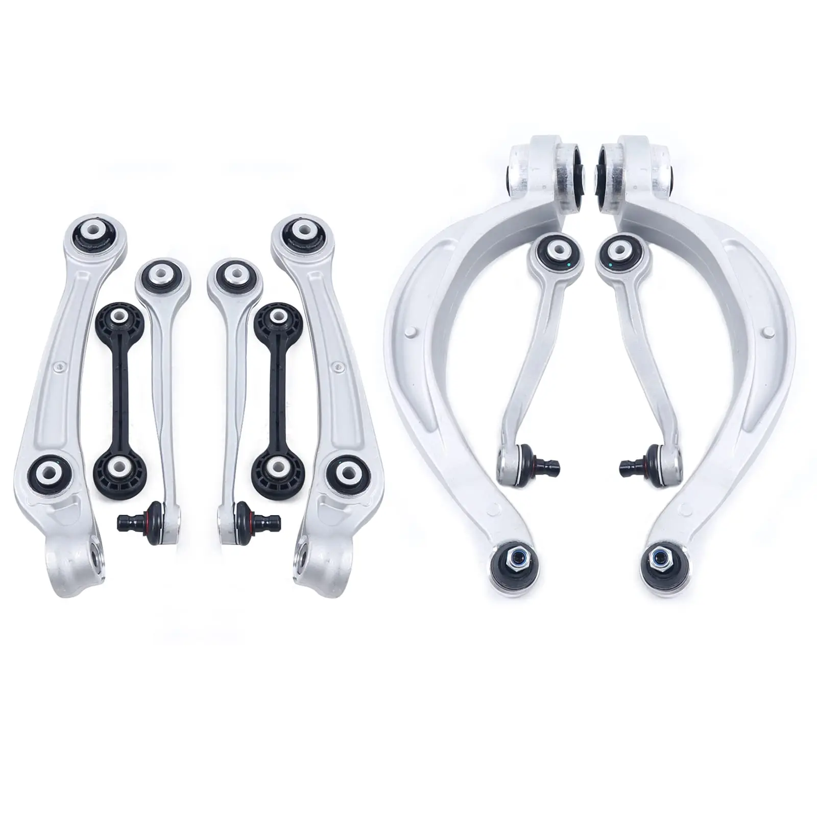 10 × أذرع التحكم في طقم التعليق المتوافقة مع Audi A4 A5 S4 S5 Q5 Quattro 2011-12 ذراع التحكم الأمامي السفلي العلوي الرابط الجانبي 8