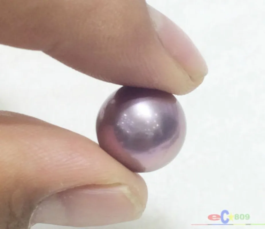 

HUGE 11-12MM SOUTH SEA GENUINE PURPLE LAVENDER ROUND LOOSE PEARL UNDRILLED charm