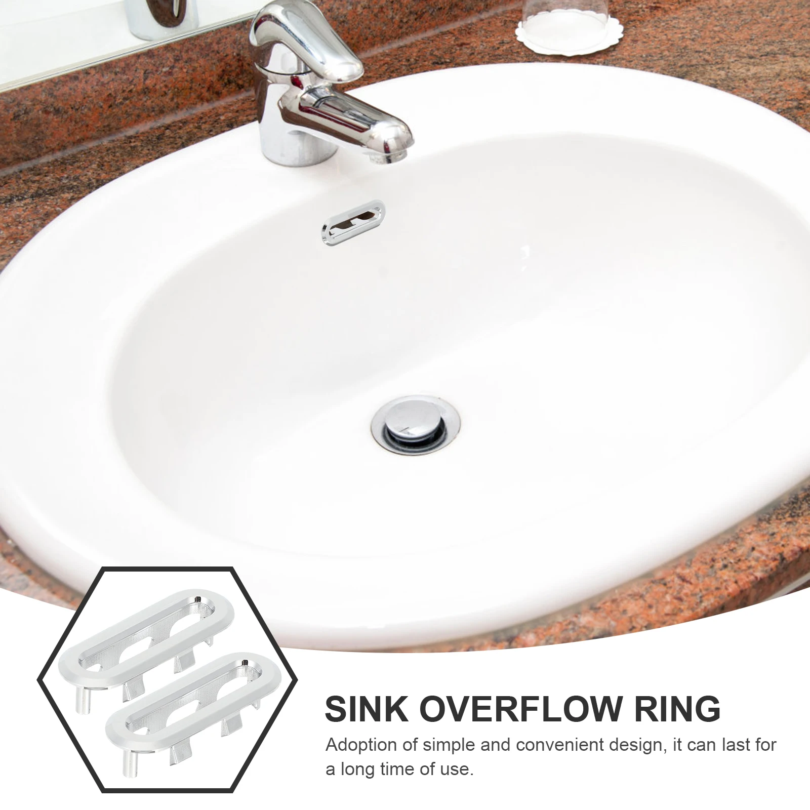 

10pcs Oval Bathroom Basin Trim Overflow Covers Replacement Sink Cover For Kitchen Basin Overflow Drain Cover Resistant Corrosion