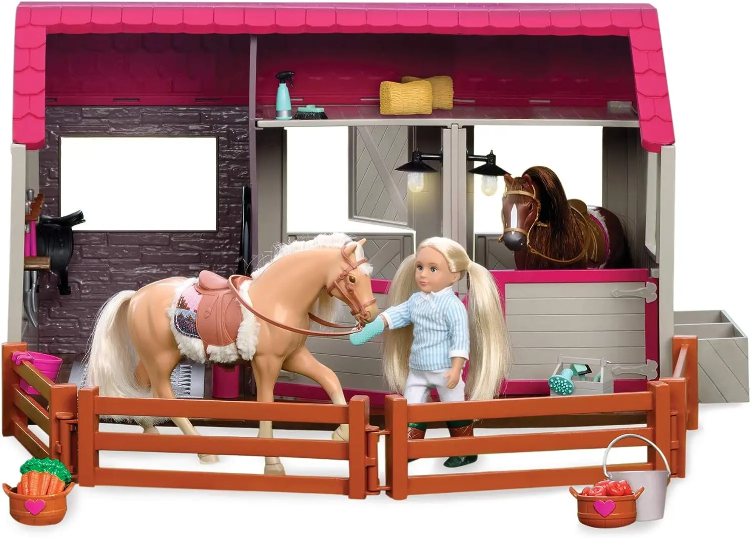 Original Lori Small 6-inch Doll Quarter Horse Set with Clothes, Animals, and Accessories as a Gift for Family Toy Children