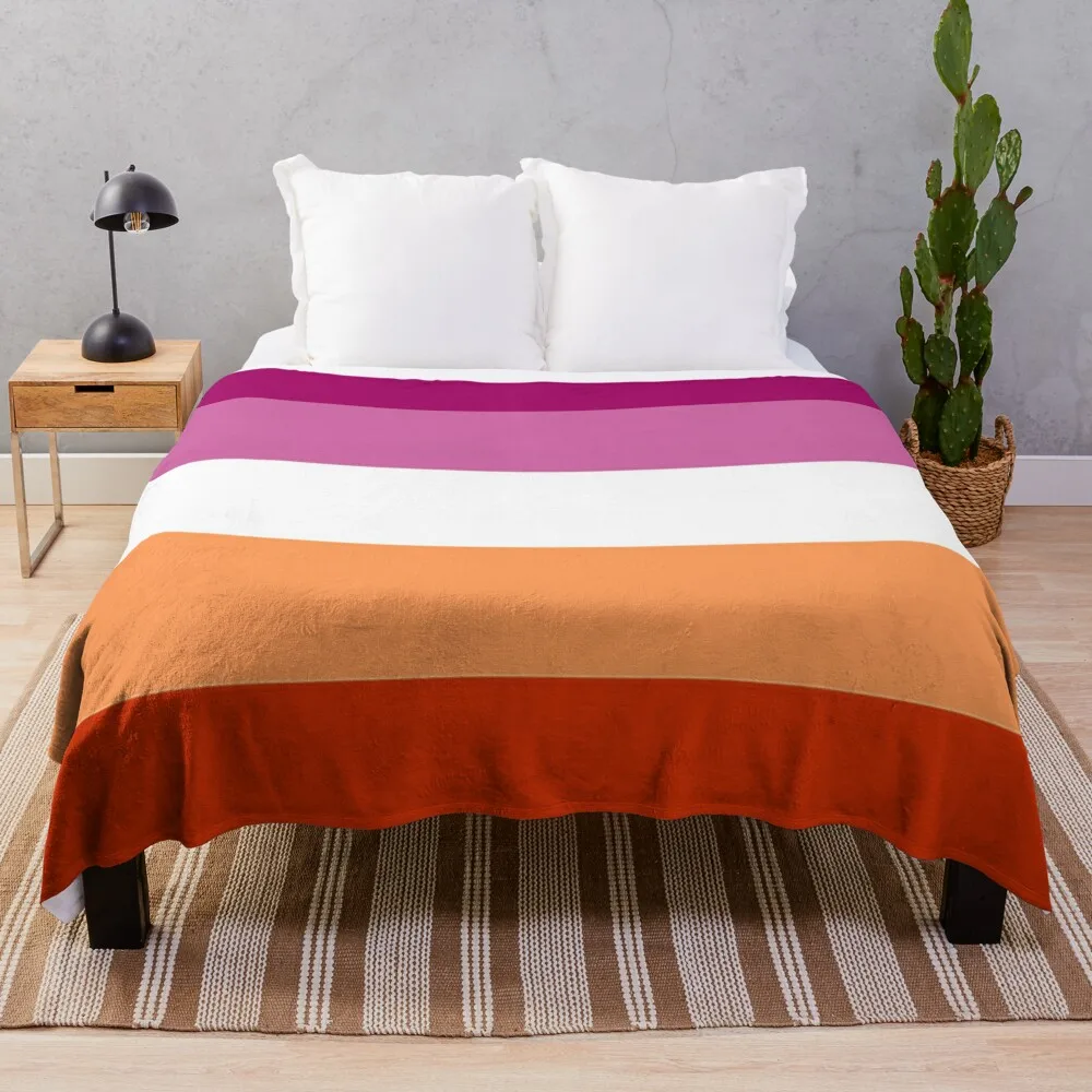 new lesbian flag Throw Blanket Loose For Decorative Sofa heavy to sleep Sleeping Bag Blankets