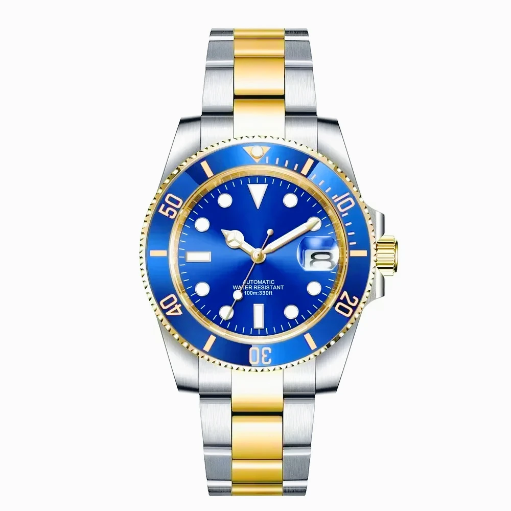 

Luxury for Automatic Mechanical Watch, Mens Women Waterproof Watches, 904L Stainless Steel case, Sapphire Ceramic Black Blue