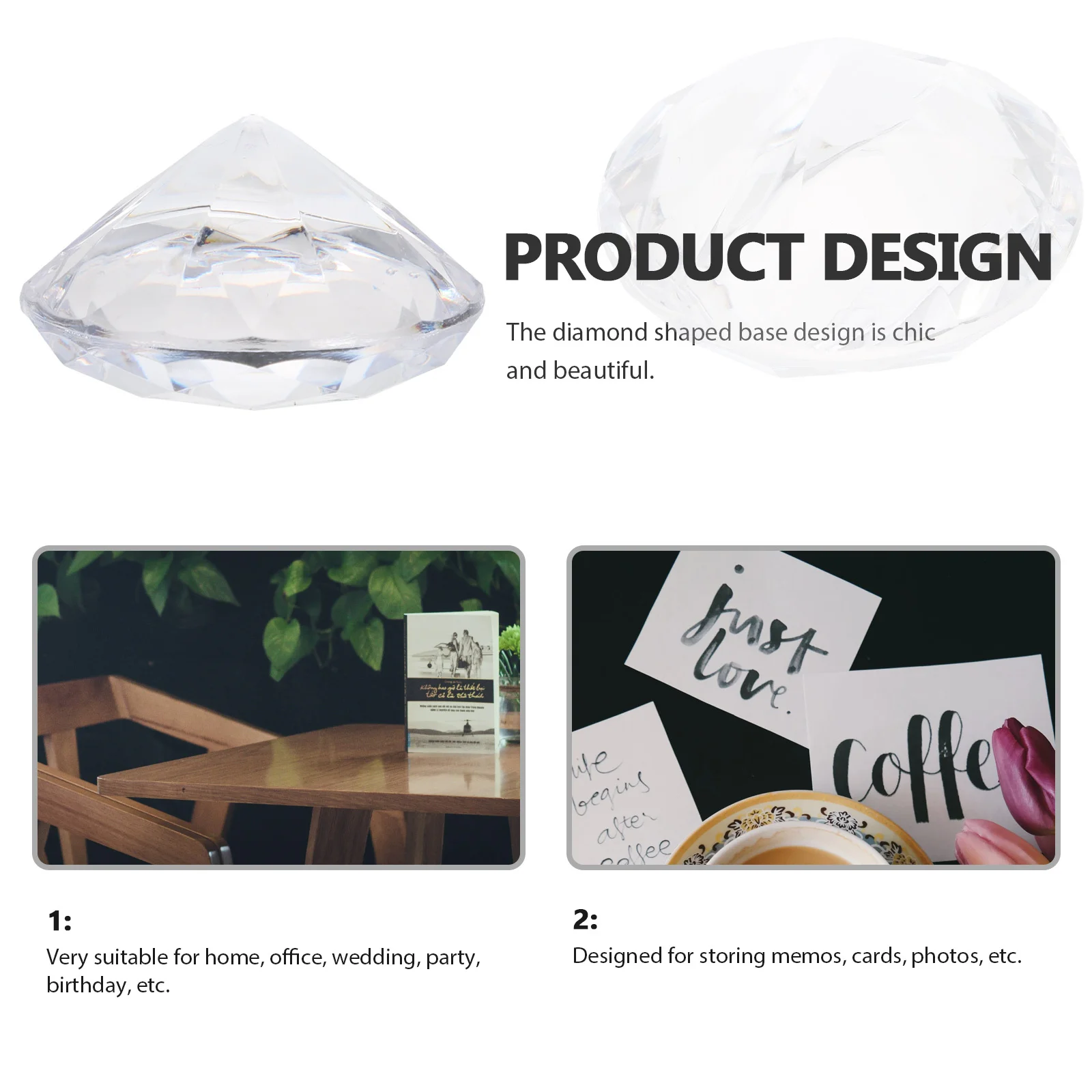 

12Pcs Crystal Diamond Table Card Holders Eco Friendly Photo Memo Clips for Weddings Meetings Dinners Business Cards