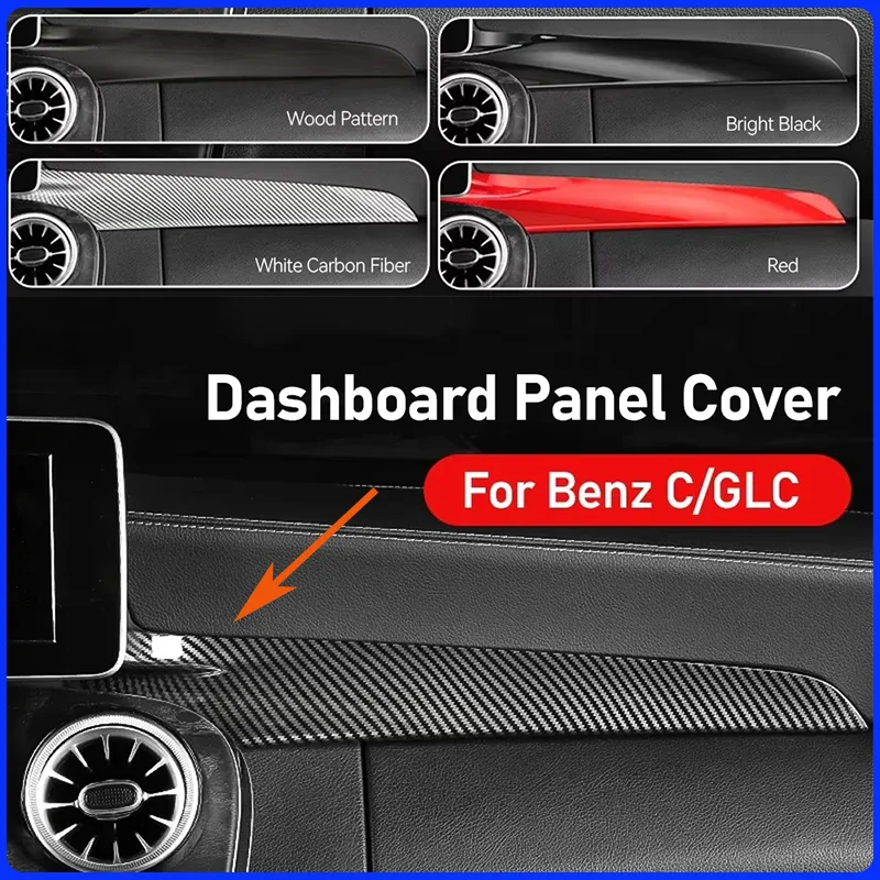 

Carbon Fiber ABS Center Console Dashboard Trim Cover For Mercedes Benz C W205 15-21 GLC X253 16-21 LHD&RHD Accessories