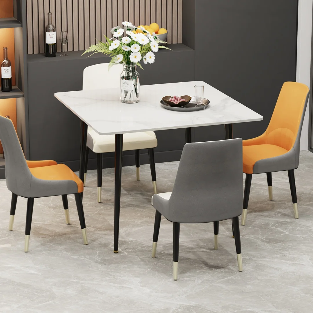 LUVODI Square Dining Table for 4 Restaurant Kitchen Cafe Shop Marble Dining Desk