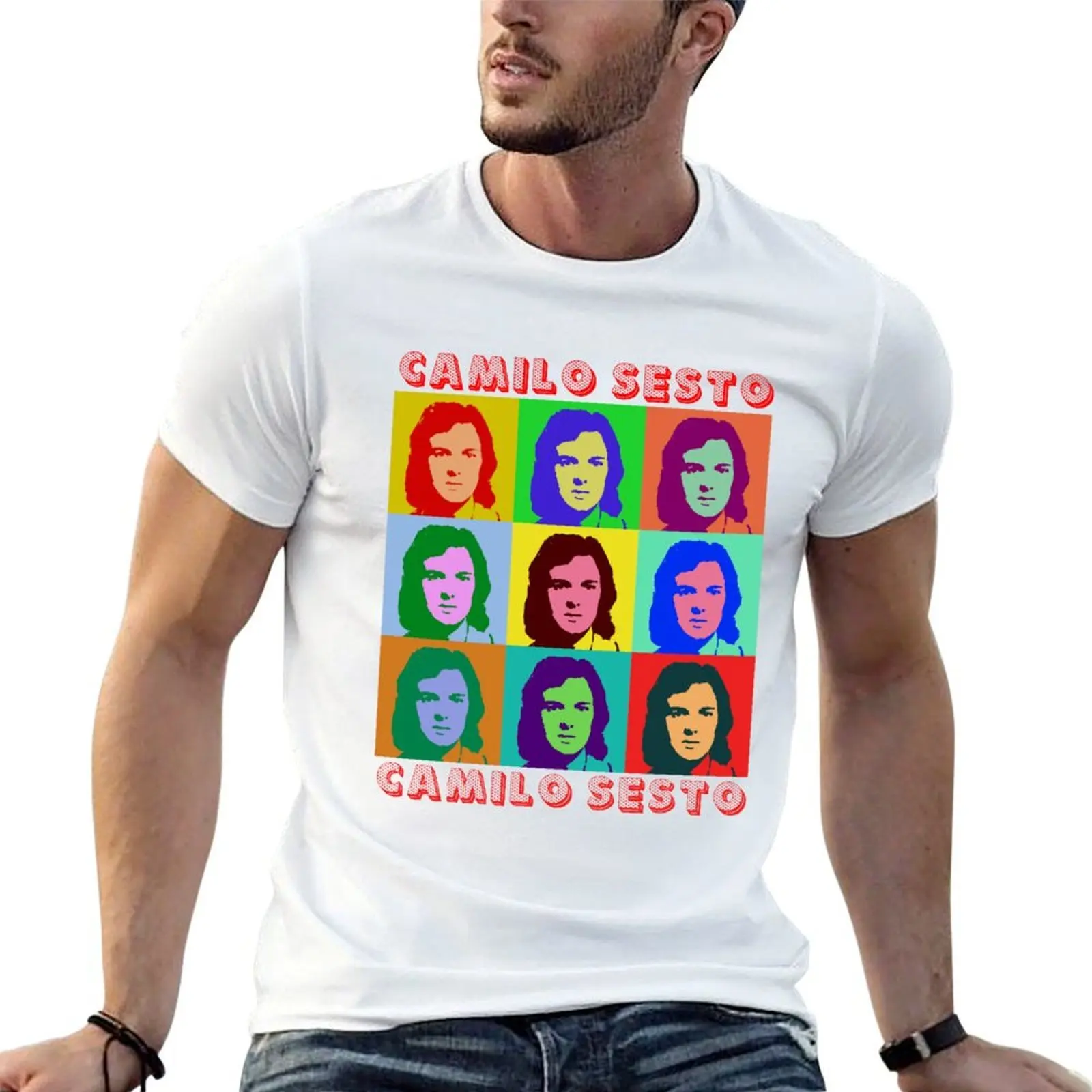 Camiseta Camilo Sesto Pop Art, camisetas para hombre, camiseta de diseñador para hombre, camisetas gráficas para hombre, camiseta