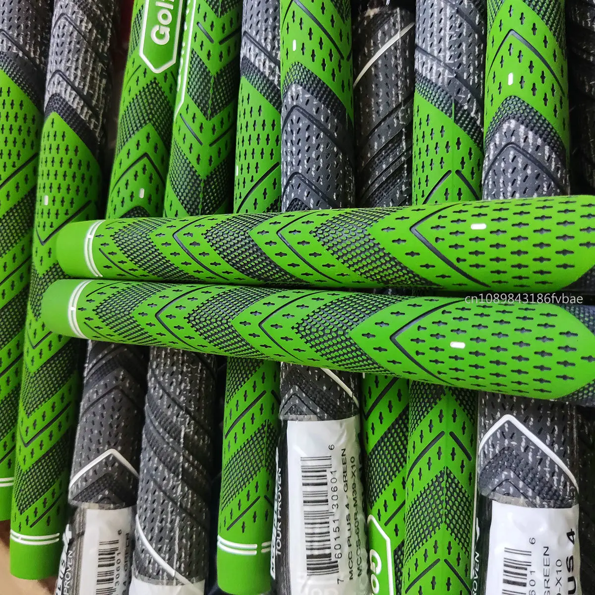 Green MCC PLUS 4 Golf Grip Rubber Golf Grips Cotton Yarn Golf Club Grips Iron and Wood Standard/Midsize Grip Universal