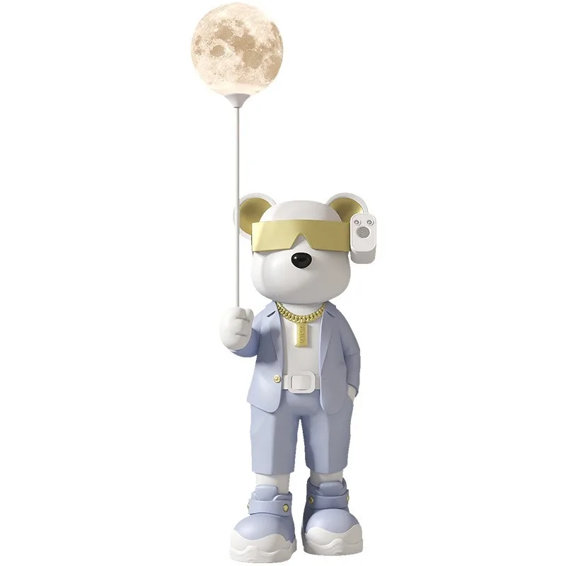 Eco-Friendly Home Decor LED Lamp Starry Sky Projection Resin Bear Figurine Sculpture Furniture & Accessories for Home Room Decor