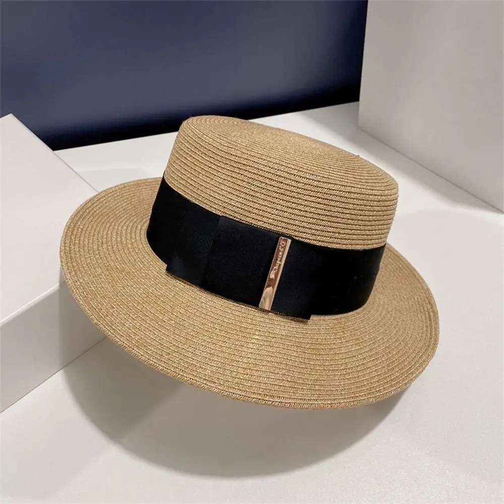 

French Style Satin Bow Ladies Sun Hat Sun Protection Wide Brim Sun Protection Hat Elegant Visor Cap Beach Vacation