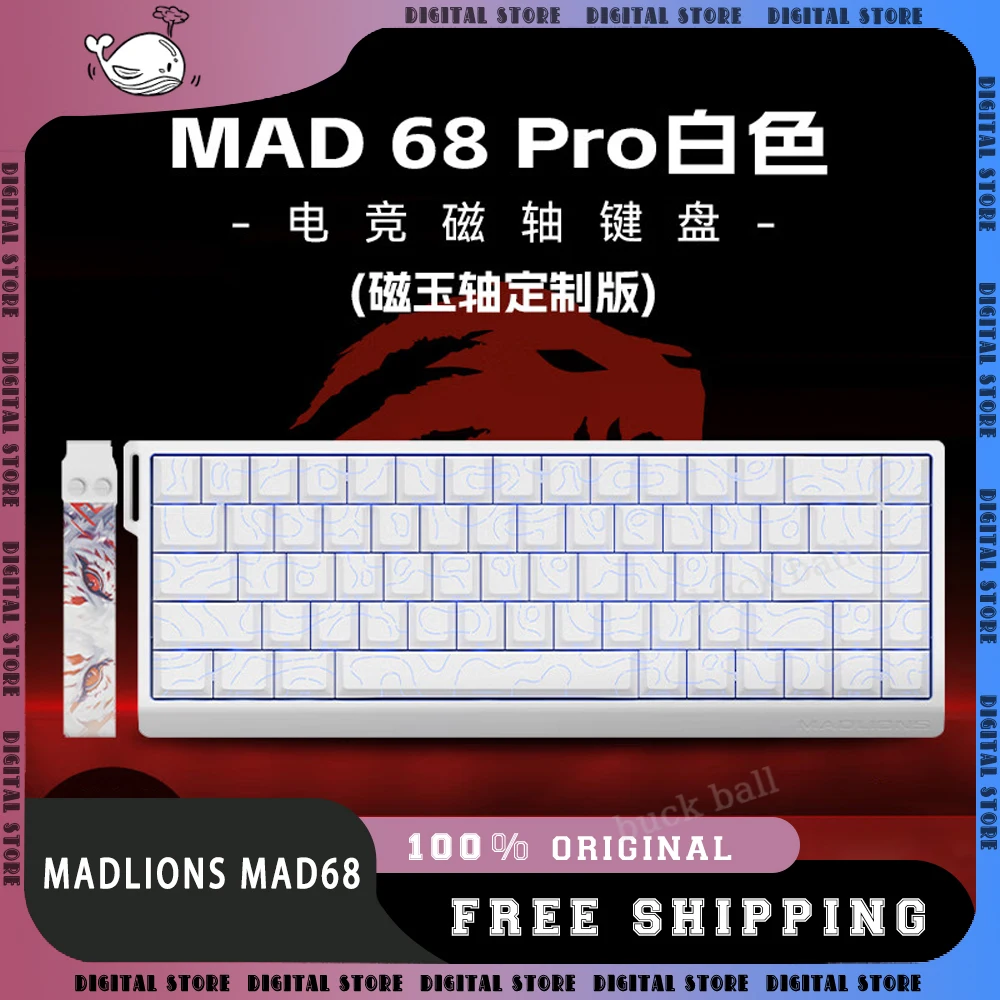 Madlions Mad68 Pro Mechanical Keyboard Magnetic Switch Wired Rgb Customize Keyboard Rapid Trigger For Pc E-Sports Gamer Gift